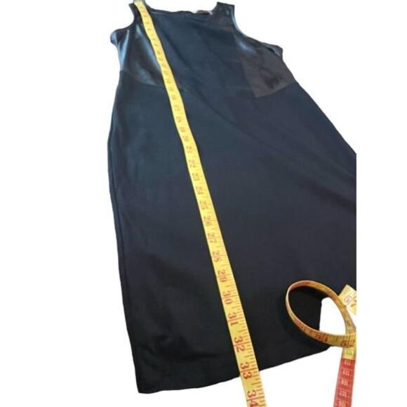 Athleta Ponte Night On the Town Dress Size XS Faux Leather - Picture 7 of 8